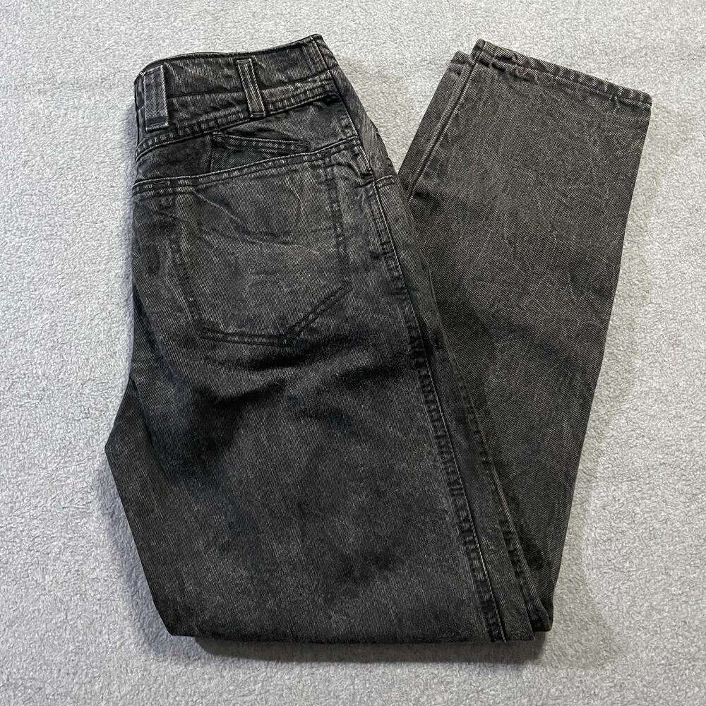 Vintage Weathered Blues Black Acid Wash High Rise Mom Jeans 27x29 80s 90s Brazil